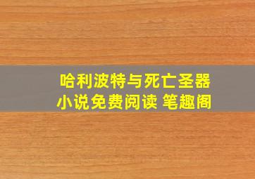 哈利波特与死亡圣器小说免费阅读 笔趣阁